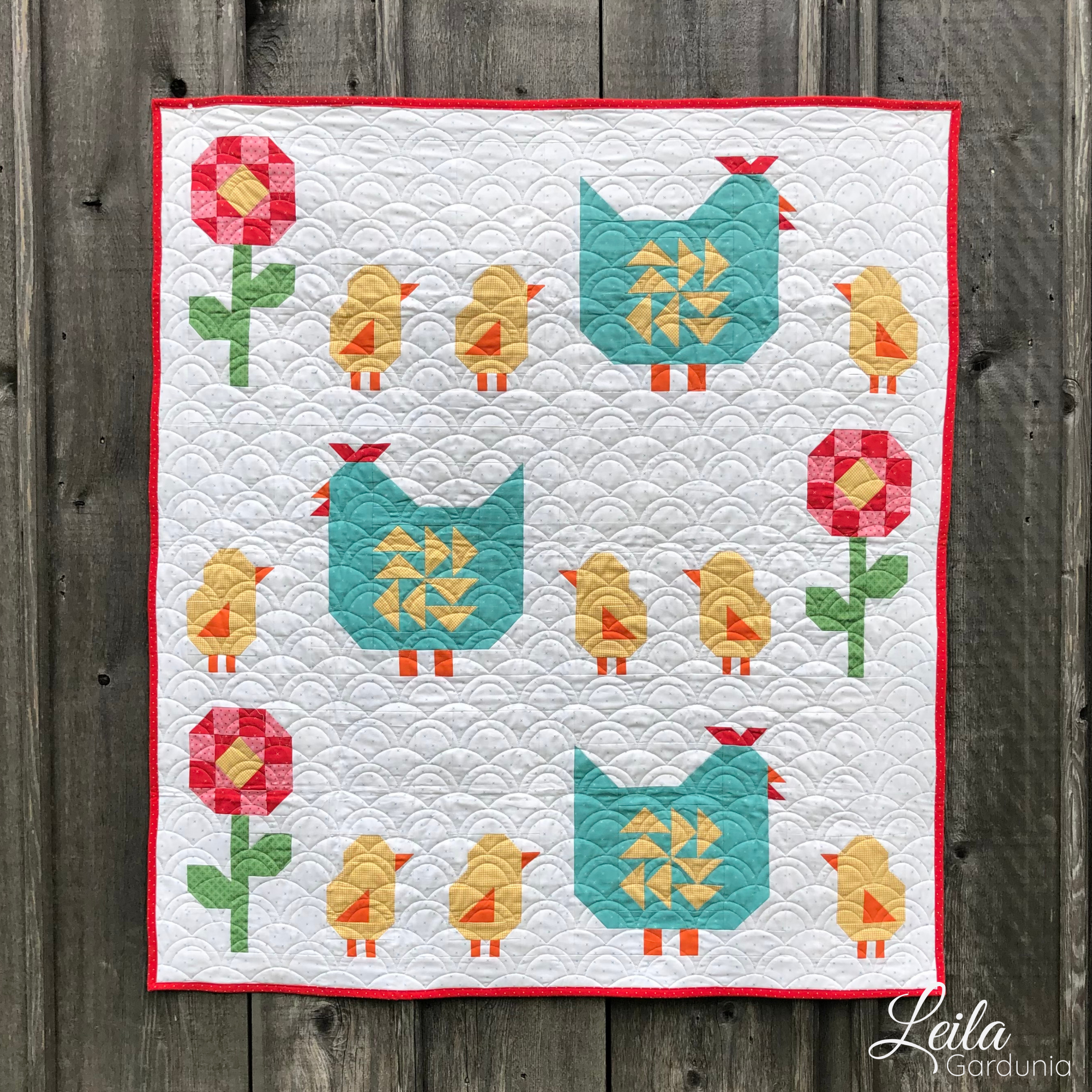 PDF | Chicks in a Row Quilt Pattern | Leila Gardunia Quilt Patterns